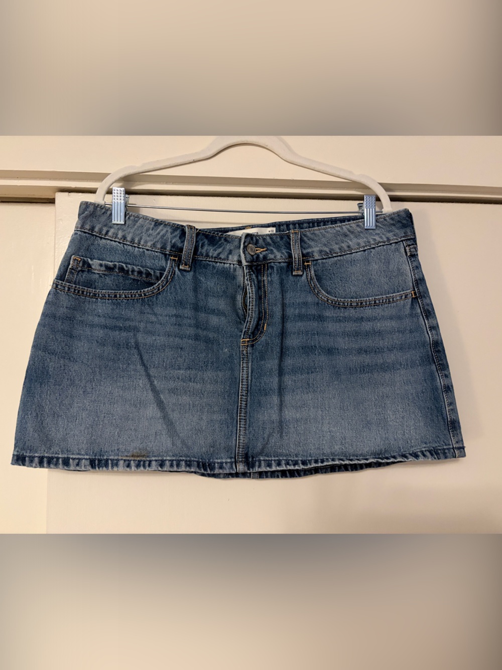 Hollister Blue Denim Mini Skirt, Size 14